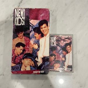 New Kids on the Block NKOTB “step by step” VHS tape and cassette Album bundle